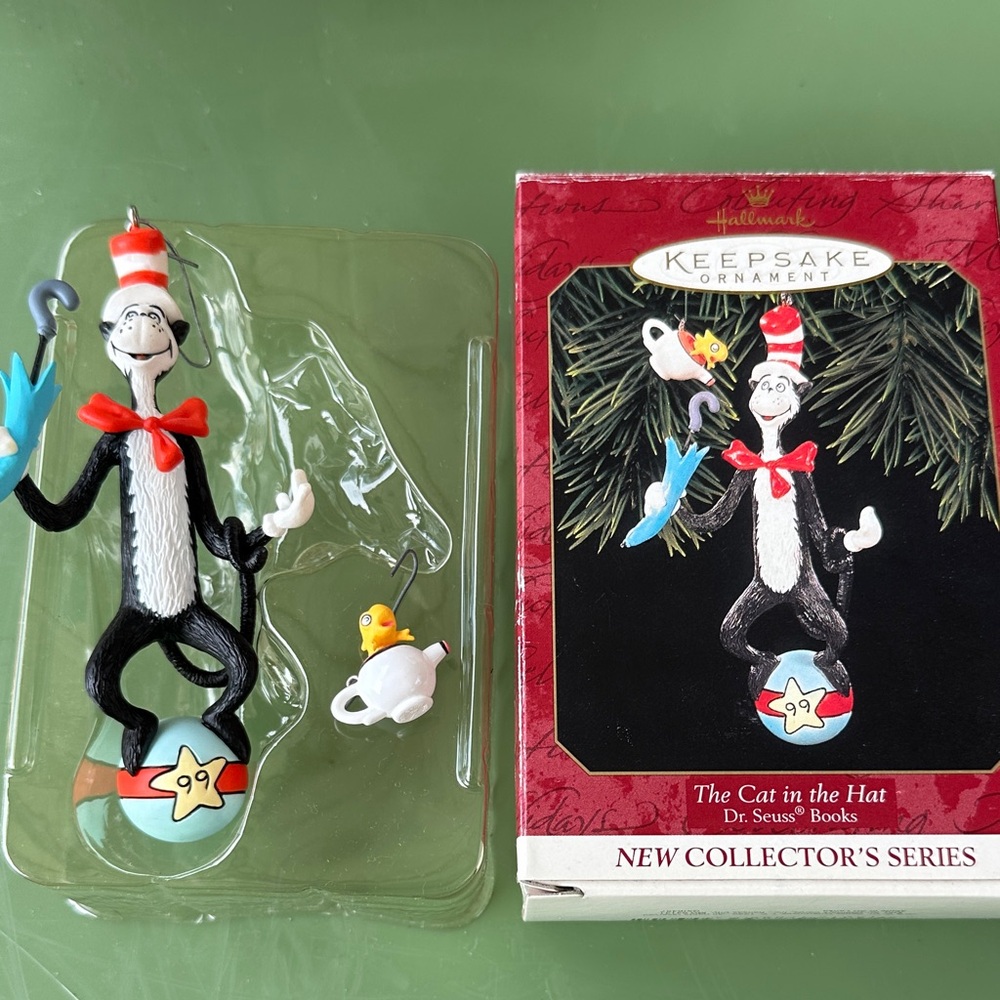 Hallmark Dr. Seuss Cat in the Hat Ornament with Red and Blue Accents